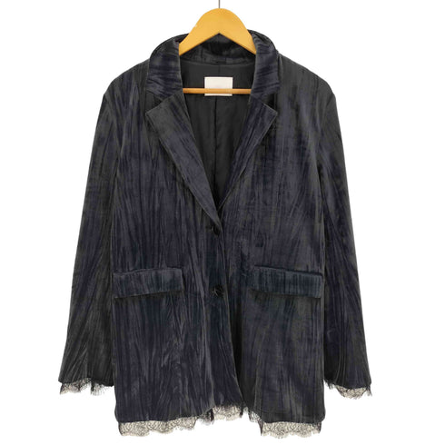 ハレ HARE ベロア レース切替 シングルブレスト 2B テーラード ジャケット メンズ FREE