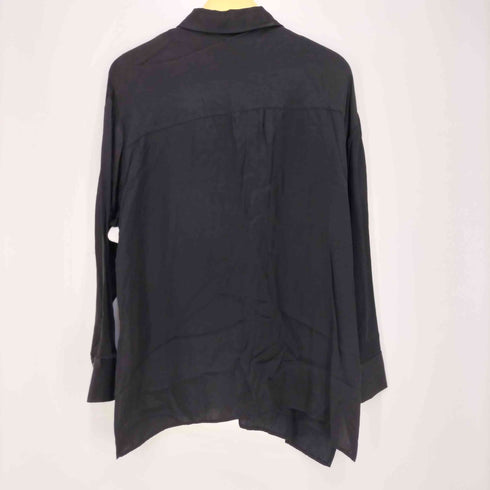 ザラ ZARA サイドスリット サテン 長袖シャツ レディース import:S