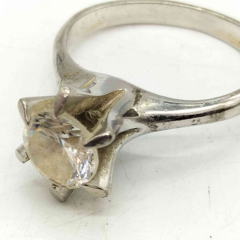 SV 925 刻印 silver シルバー ジュエル リング #8 レディース 8号