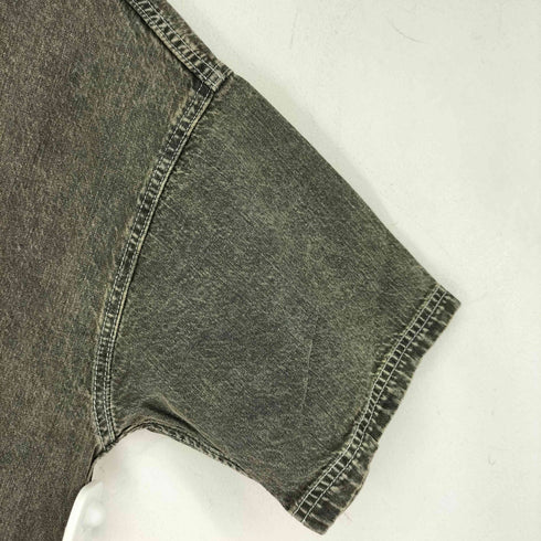 エックスガール X-girl FACE DENIM S/S SHIRT フェイス ロゴ デニム 半袖 シャツ レディース JPN:M