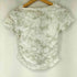 XOXO kisskiss } ユーズド加工 サイドギャザー オフショル レース ヘンリーネック Tシャツ レディース