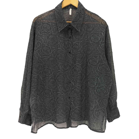 EXJ STUDIO 総柄シアースタンドカラーシャツ メンズ