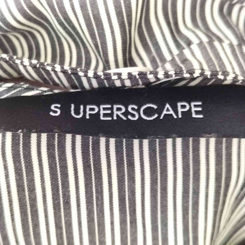 S UPERSCAPE フリルデザイン ストライプ 比翼 シャツ レディース import:S