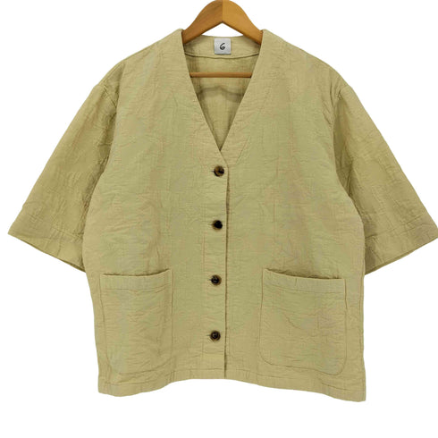 ロクビューティーアンドユースユナイテッドアローズ 6 BEAUTY & YOUTH UNITED ARROWS COTTON JACQUARD V NECK 5SLEEVE SHIRT レディース