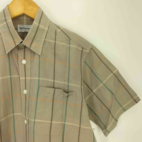 バーバリーズ BURBERRYS コットン混 リネン チェック S/S シャツ メンズ SA