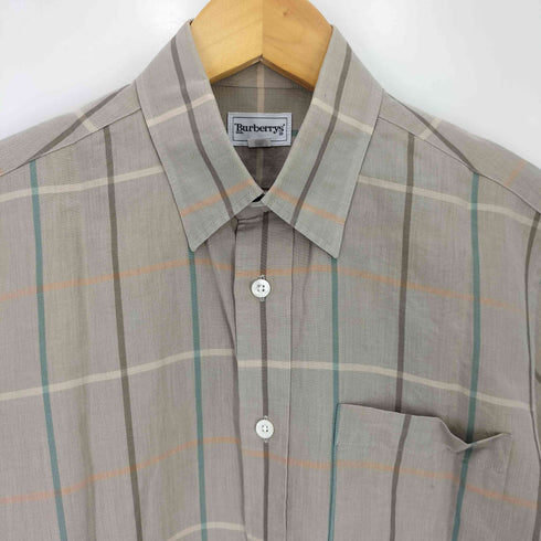 バーバリーズ BURBERRYS コットン混 リネン チェック S/S シャツ メンズ SA