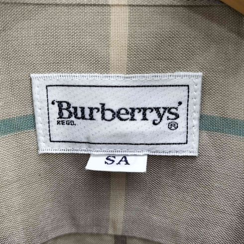 バーバリーズ BURBERRYS コットン混 リネン チェック S/S シャツ メンズ SA