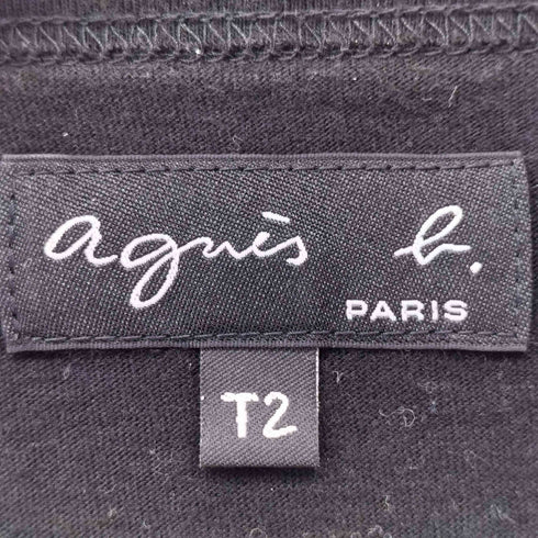 アニエスベー agnes b. ロゴプリント コットン 長袖 Tシャツ Cool レディース T2