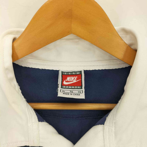 ナイキ NIKE 90S スウッシュ刺繍 ワッペン スウェット ポロシャツ メンズ import:XL
