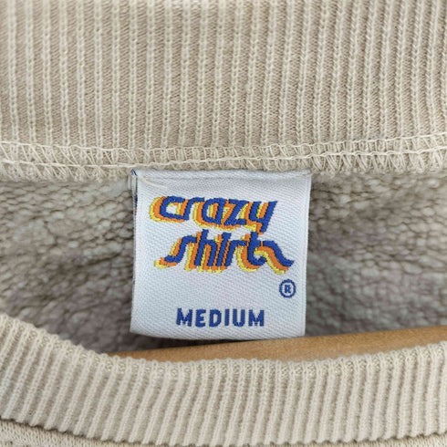 クレイジーシャツ CRAZY SHIRTS 90S ロシア製 両面プリント クルーネックスウェット メンズ import:M