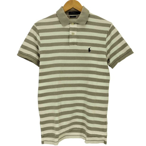 ポロラルフローレン POLO RALPH LAUREN CUSTOM FIT スモールポニー刺繍 ボーダー 鹿の子 ポロシャツ メンズ import:S