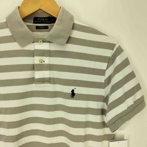 ポロラルフローレン POLO RALPH LAUREN CUSTOM FIT スモールポニー刺繍 ボーダー 鹿の子 ポロシャツ メンズ import:S