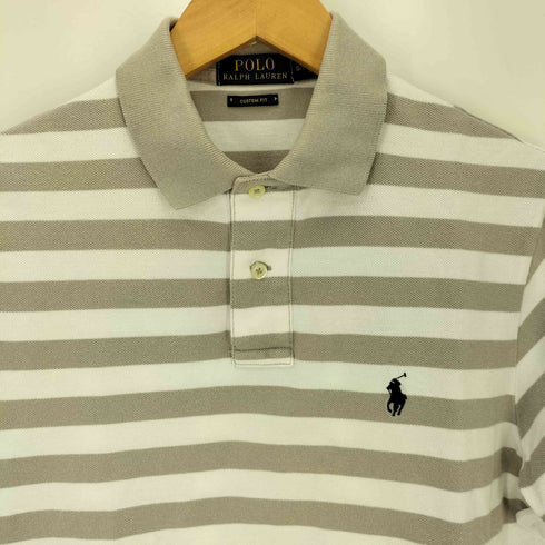 ポロラルフローレン POLO RALPH LAUREN CUSTOM FIT スモールポニー刺繍 ボーダー 鹿の子 ポロシャツ メンズ import:S