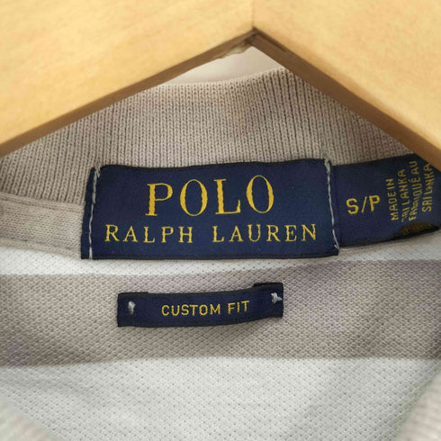 ポロラルフローレン POLO RALPH LAUREN CUSTOM FIT スモールポニー刺繍 ボーダー 鹿の子 ポロシャツ メンズ import:S