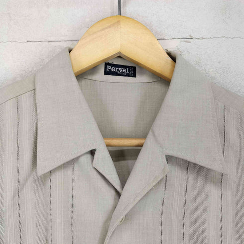 Perval ペルヴァル 60-70S MADE IN ITALY レーヨン混 長袖 キューバシャツ メンズ 4