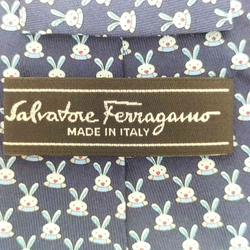サルヴァトーレフェラガモ Salvatore Ferragamo シルク100% ウサギ ネクタイ メンズ