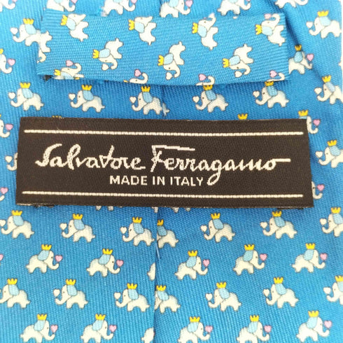 サルヴァトーレフェラガモ Salvatore Ferragamo シルク100% 総柄 ネクタイ メンズ