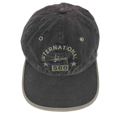 ステューシー Stussy 90s USA製 白タグ INTERNATIONAL ロゴ刺繍 キャップ メンズ
