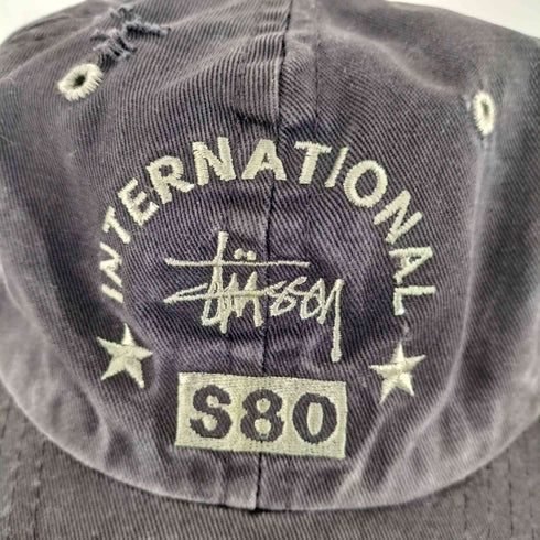 ステューシー Stussy 90s USA製 白タグ INTERNATIONAL ロゴ刺繍 キャップ メンズ