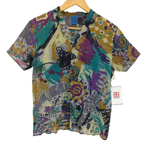 ヨーガンレール Jurgen Lehl 総柄オープンカラー S/S シャツ レディース import:L