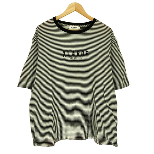 エクストララージ XLARGE ボーダー サーマル ロゴ 半袖 クルーネック Tシャツ メンズ XL
