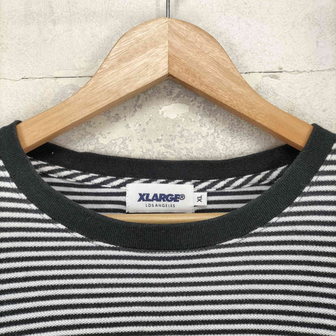 エクストララージ XLARGE ボーダー サーマル ロゴ 半袖 クルーネック Tシャツ メンズ XL