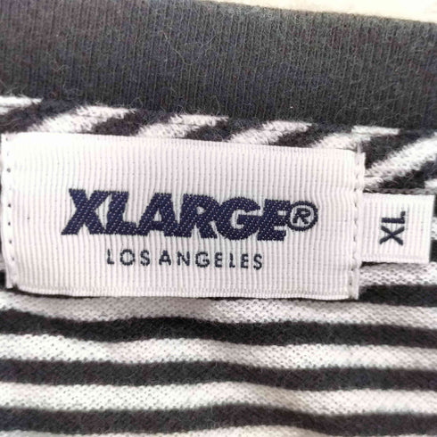 エクストララージ XLARGE ボーダー サーマル ロゴ 半袖 クルーネック Tシャツ メンズ XL