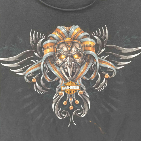 ハーレーダビッドソン HARLEY-DAVIDSON 両面プリント ロゴ タンクトップ リメイク メンズ