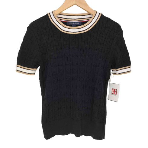 トミーヒルフィガー TOMMY HILFIGER ケーブルニットカットソー レディース import:S