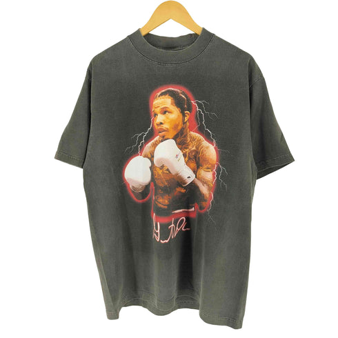 ボクサー プリント クルーネック 長袖 Tシャツ メンズ L