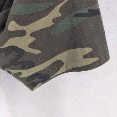 90s カモ柄 迷彩 プリント クルーネック 半袖Tシャツ メンズ
