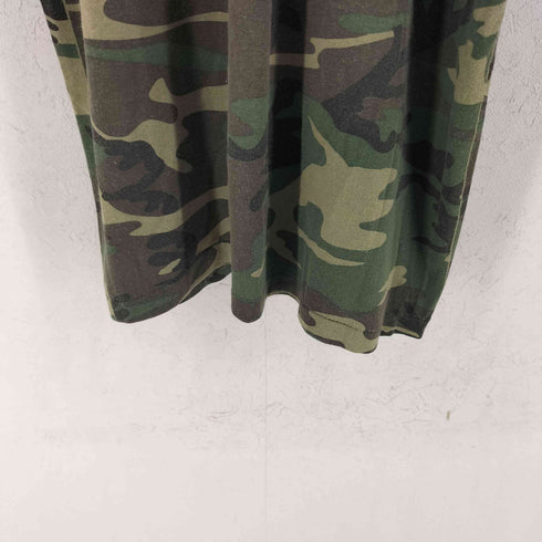 90s カモ柄 迷彩 プリント クルーネック 半袖Tシャツ メンズ