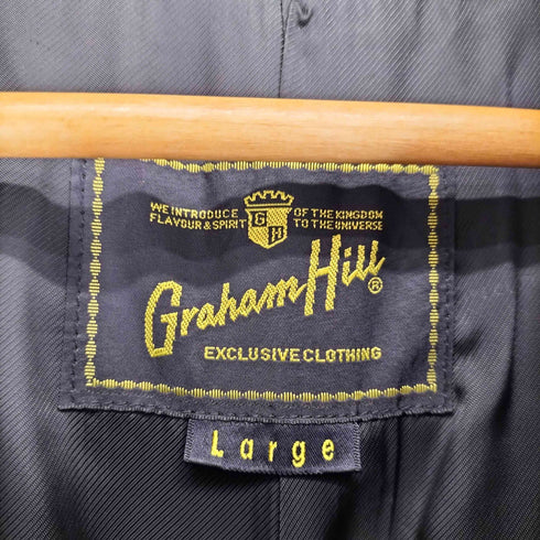 GRAHAM HILL 襟レザー カシミヤ混 ステンカラーコート メンズ JPN:L