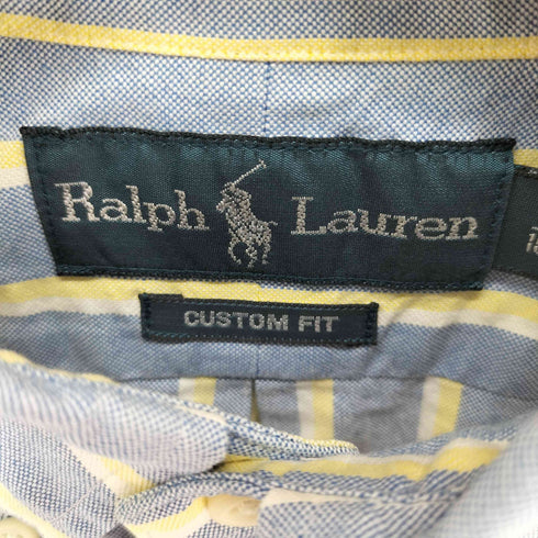 ラルフローレン RALPH LAUREN custom fit ストライプ オックスフォード ボタンダウンシャツ メンズ import:XS