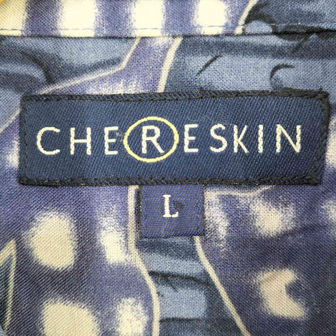 90-00s CHERESKIN シェレスキン 総柄 レーヨン レギュラーカラー 半袖シャツ メンズ L
