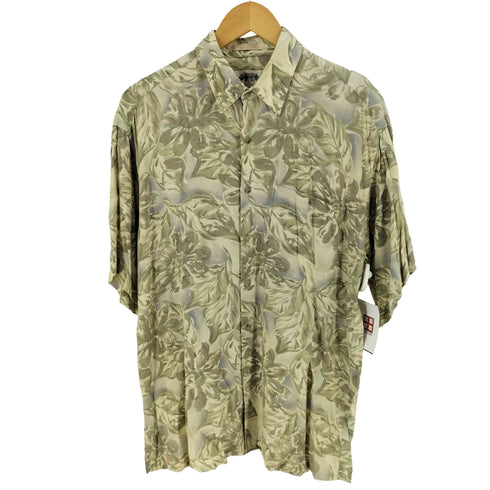 カンピアモダ CAMPIA MODA 90-00s 総柄 レーヨン レギュラーカラー 半袖シャツ メンズ M
