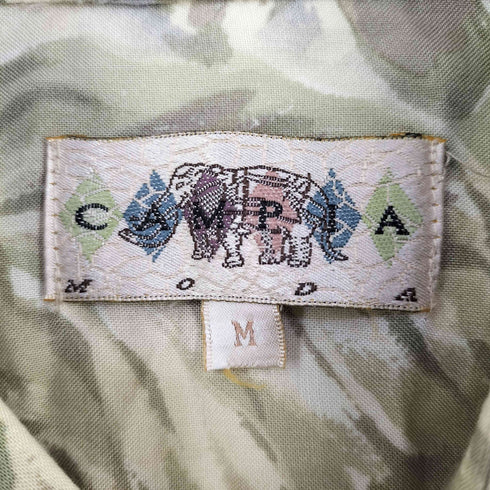 カンピアモダ CAMPIA MODA 90-00s 総柄 レーヨン レギュラーカラー 半袖シャツ メンズ M