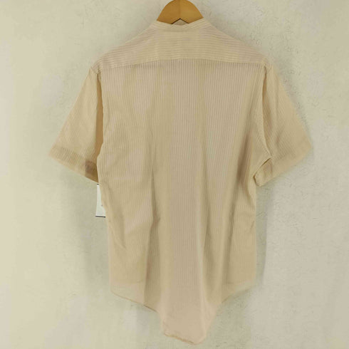シアーズ Sears 70s PERMA-PREST ポリコットン ストライプ バンドカラー 半袖シャツ メンズ 15 1/2