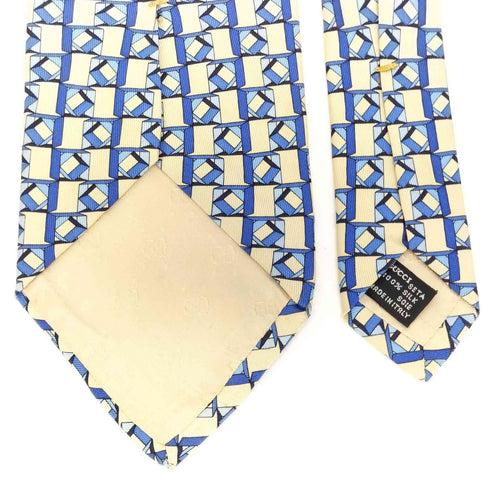グッチ GUCCI イタリア製 幾何学模様 シルク ネクタイ メンズ