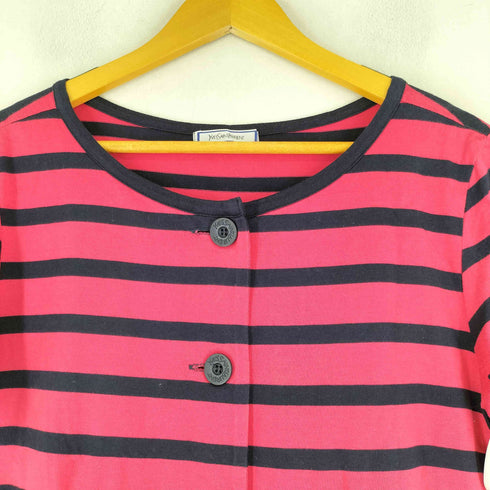 イヴサンローラン Yves Saint Laurent ボーダー フロントボタン 半袖 ワンピース レディース import:M