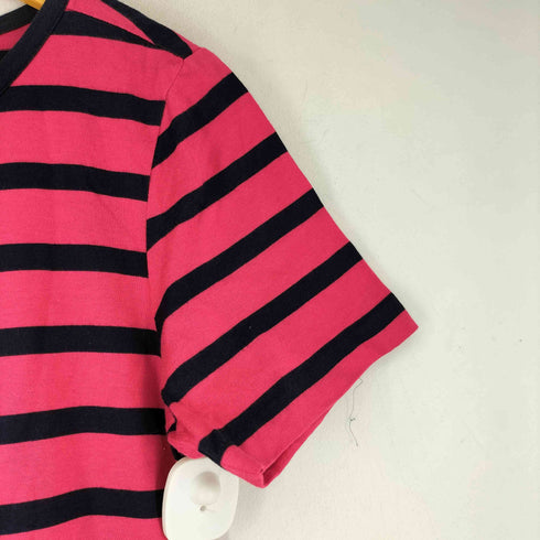 イヴサンローラン Yves Saint Laurent ボーダー フロントボタン 半袖 ワンピース レディース import:M