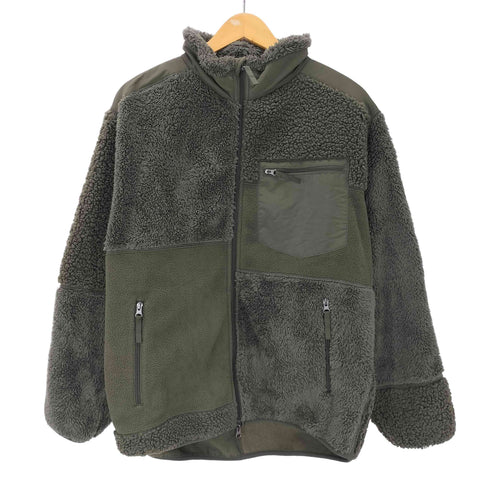 ユニクロ UNIQLO 24AW フリース ジャケット ボア スタンドカラー パッチワーク メンズ JPN:L