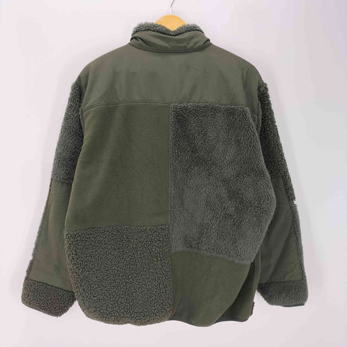 ユニクロ UNIQLO 24AW フリース ジャケット ボア スタンドカラー パッチワーク メンズ JPN:L