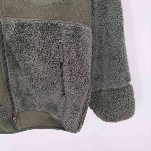 ユニクロ UNIQLO 24AW フリース ジャケット ボア スタンドカラー パッチワーク メンズ JPN:L