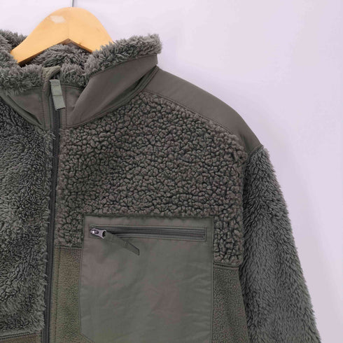 ユニクロ UNIQLO 24AW フリース ジャケット ボア スタンドカラー パッチワーク メンズ JPN:L