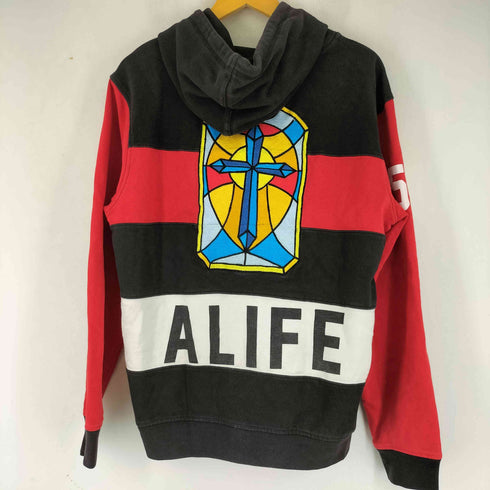 alife バック刺繍 ボーダー フーディ メンズ JPN:L