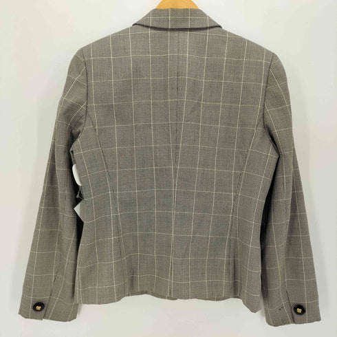 バーバリーズ BURBERRYS 80-90S 白金タグ 丸襟 千鳥格子 ジャケット レディース EUR:40