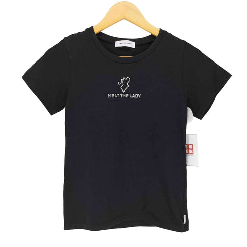 メルトザレディ Melt the lady ラインストーン クルーネック 半袖 ミニ Tシャツ レディース S