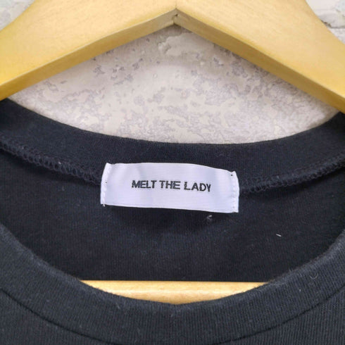 メルトザレディ Melt the lady ラインストーン クルーネック 半袖 ミニ Tシャツ レディース S