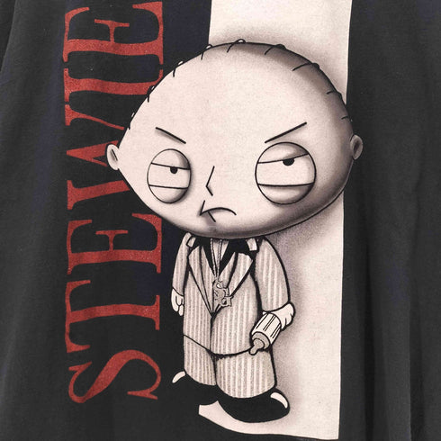 FRUITS OF THE LOOM ボディ 2枚タグ アニメ キャラクター ラメ プリント Tシャツ メンズ import:L